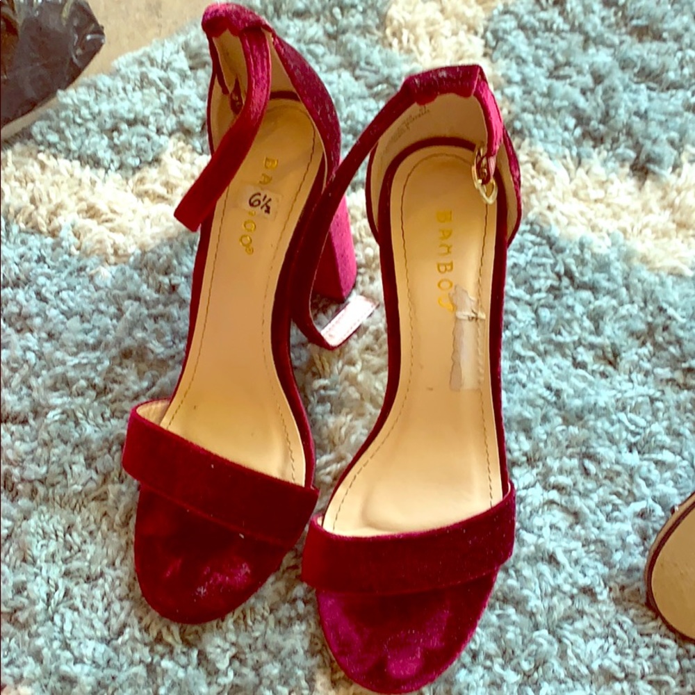 Burgundy suede heels worn only once